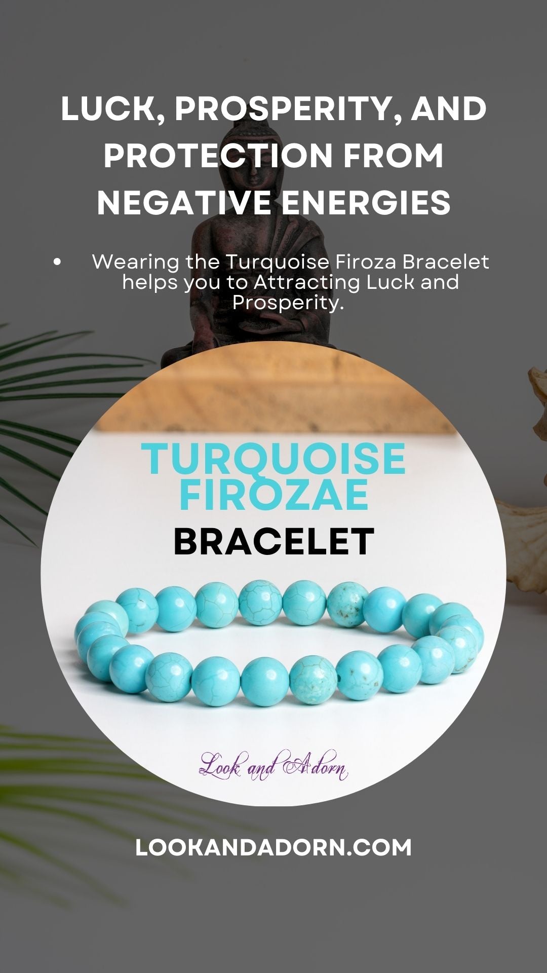 Handmade Original Turquoise Firoza Stone Bracelet for Luck & Prosperity - Lookandadorn.com