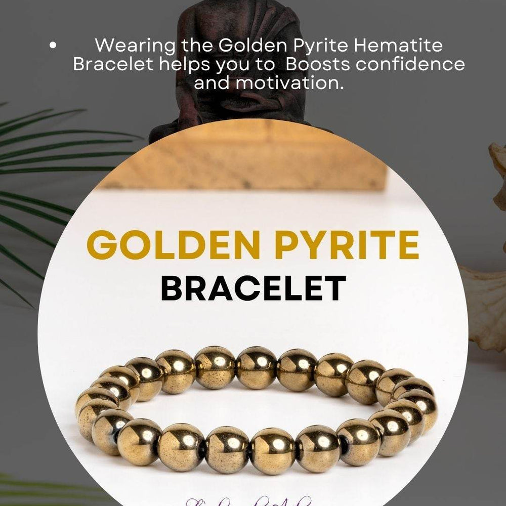 Golden Hematite Bracelet designed by Look and Adorn to boost confidence and motivation