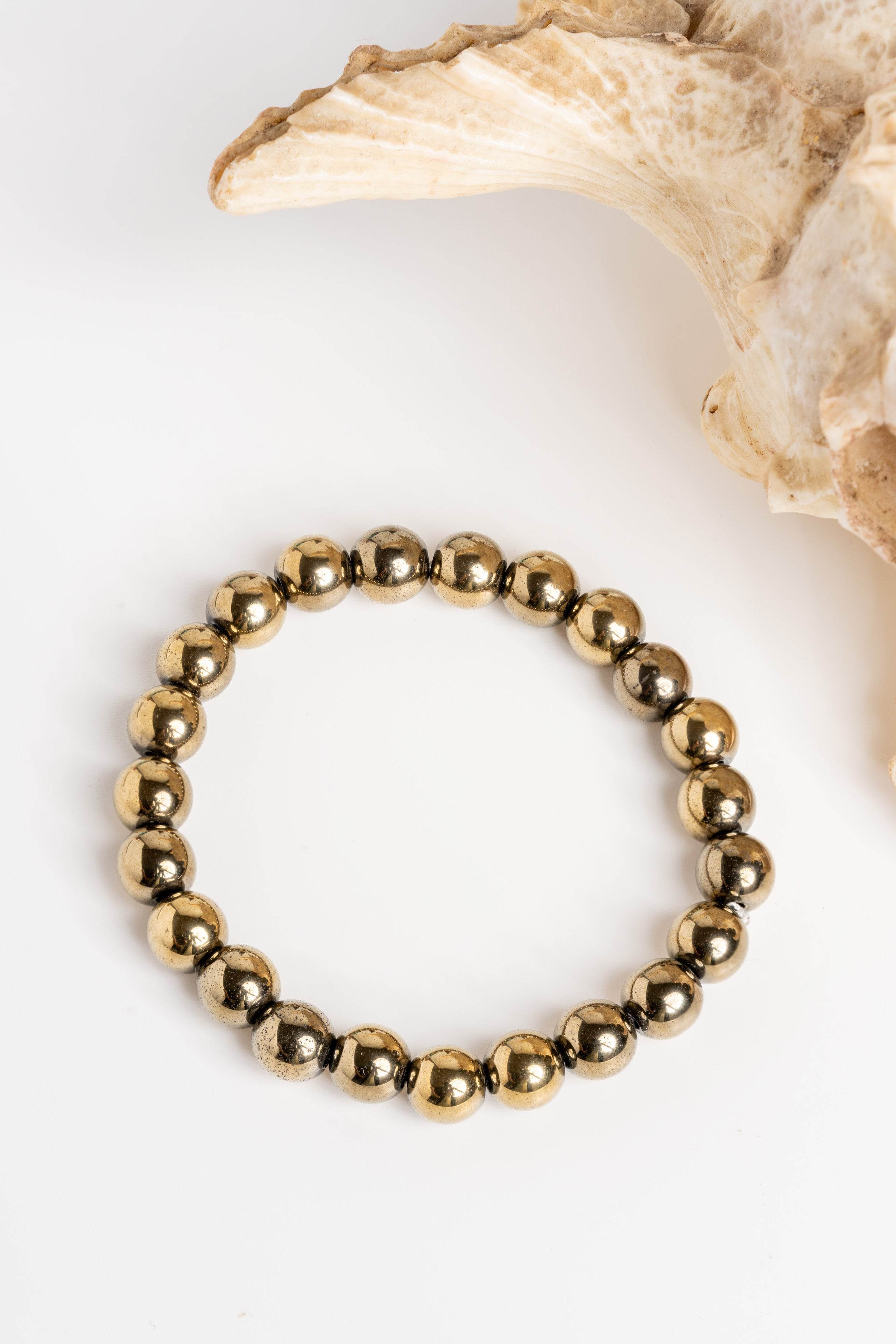 Golden Hematite Bracelet featuring polished beads for a stylish and elegant look