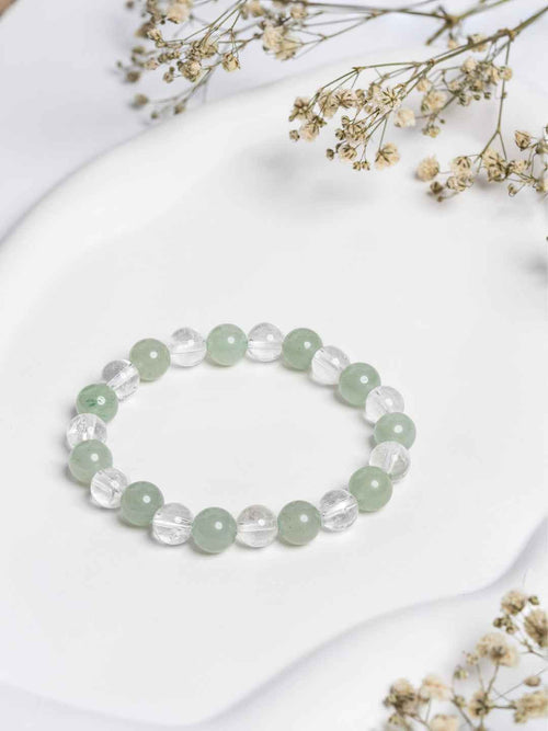 Green Aventurine Clear Quartz Bracelet