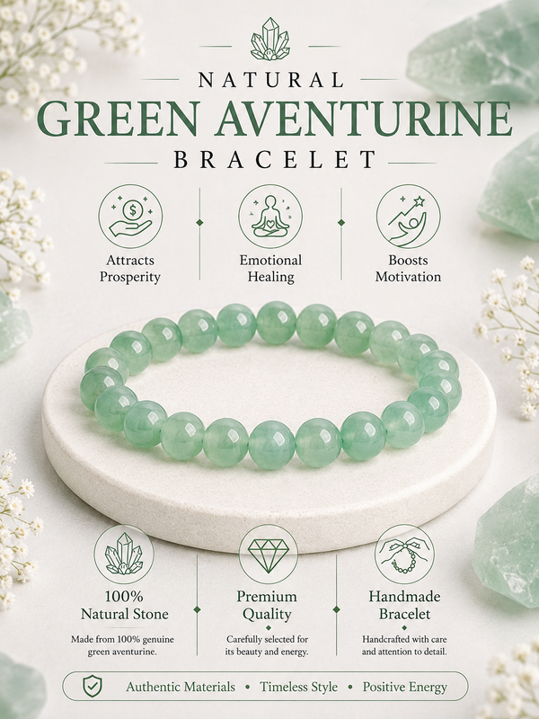 Natural Green Aventurine Bracelet LOOK AND ADORN - designed for you
