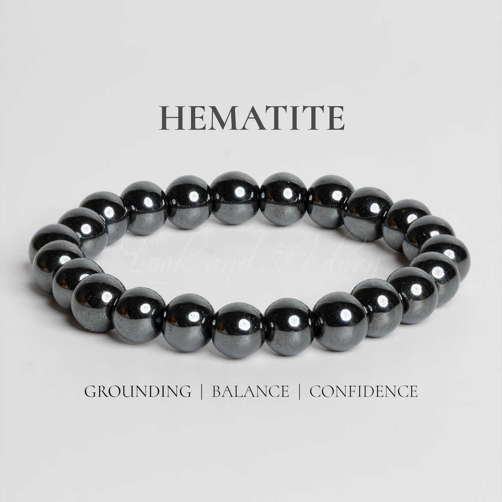 Hematite bracelet crafted from smooth beads for grounding balance and confidence