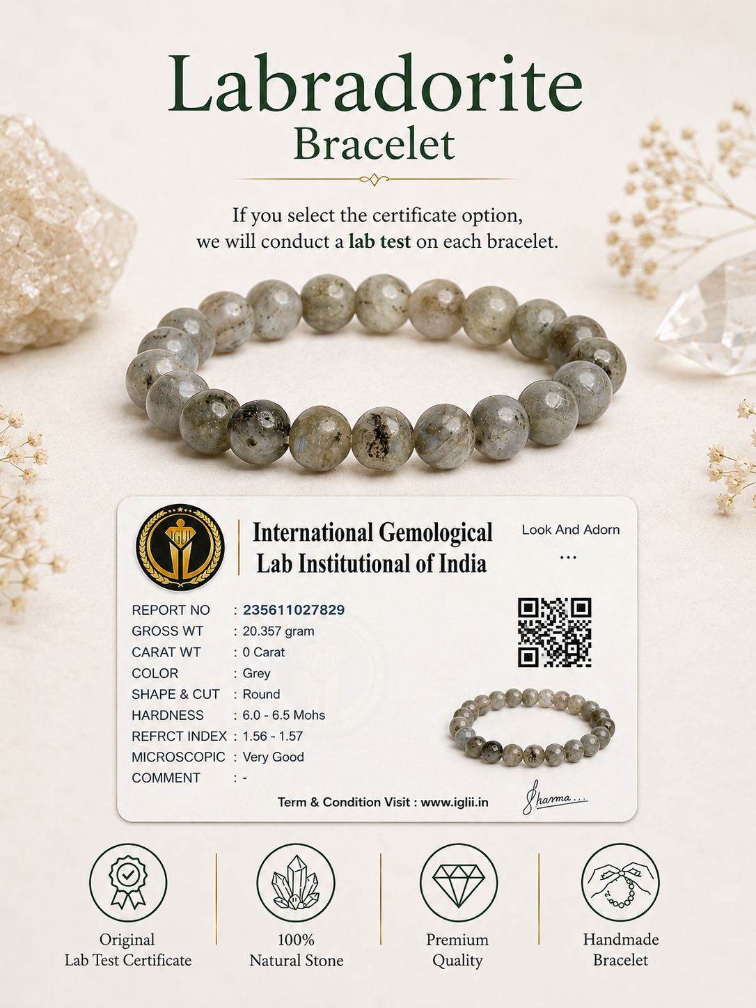 Labradorite Bracelet LOOK AND ADORN - designed for you