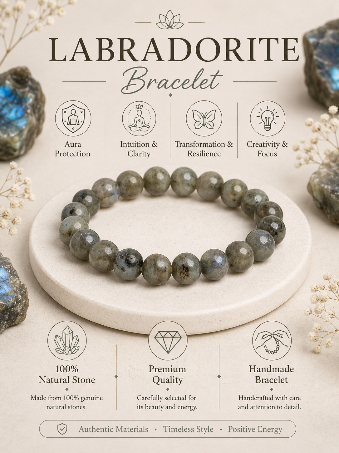 Labradorite Bracelet LOOK AND ADORN - designed for you