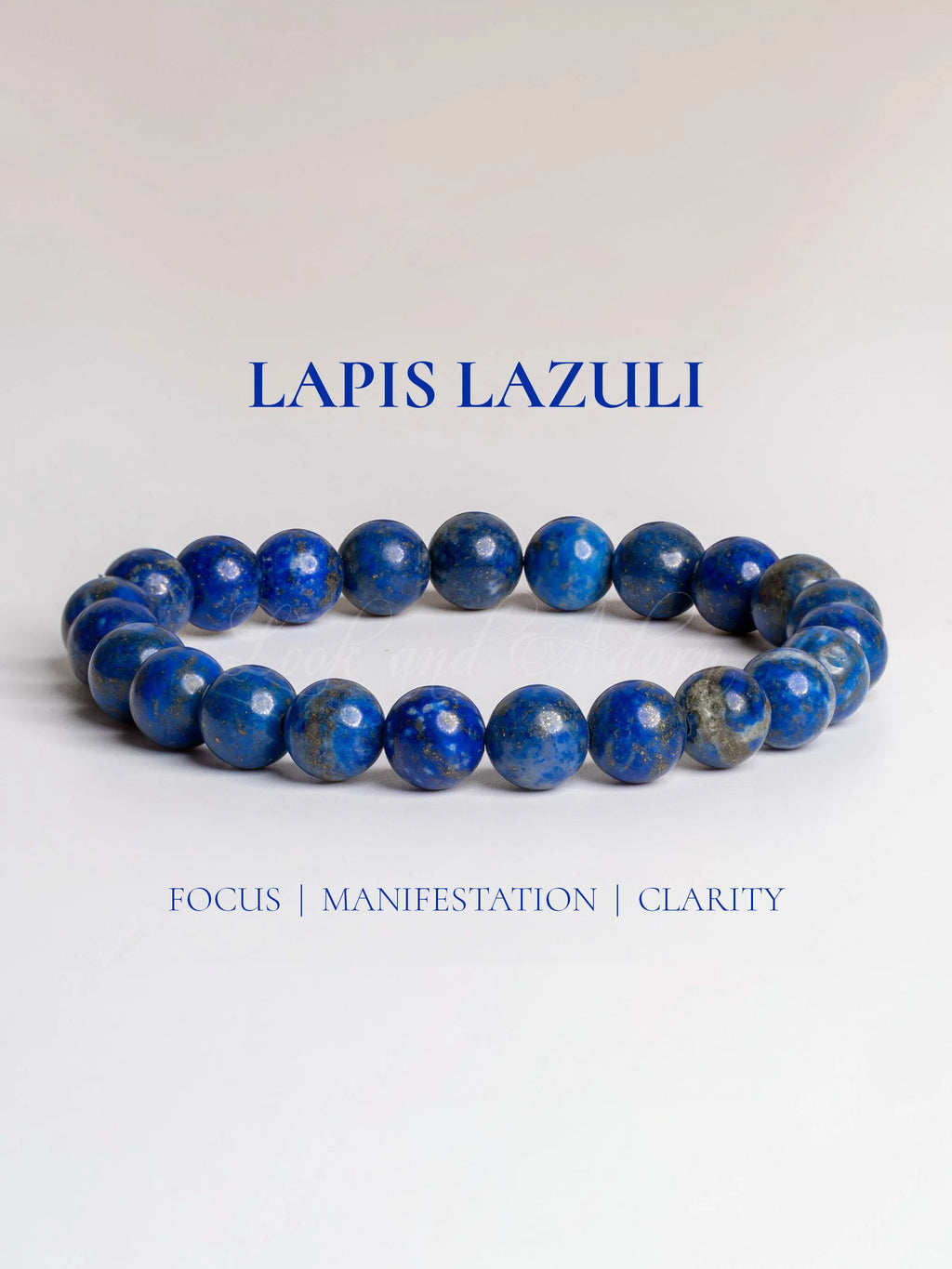 Beautiful lapis lazuli bracelet for focus, manifestation, and clarity from LOOK AND ADORN