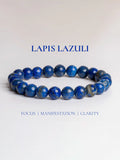 Beautiful lapis lazuli bracelet for focus, manifestation, and clarity from LOOK AND ADORN
