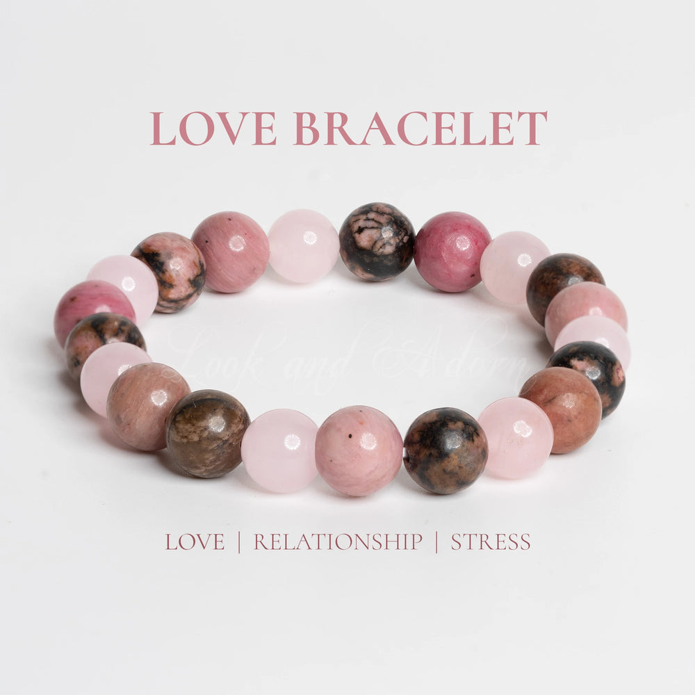 Astro-Gemstone love bracelet featuring pink and brown beads for love and relationship energy