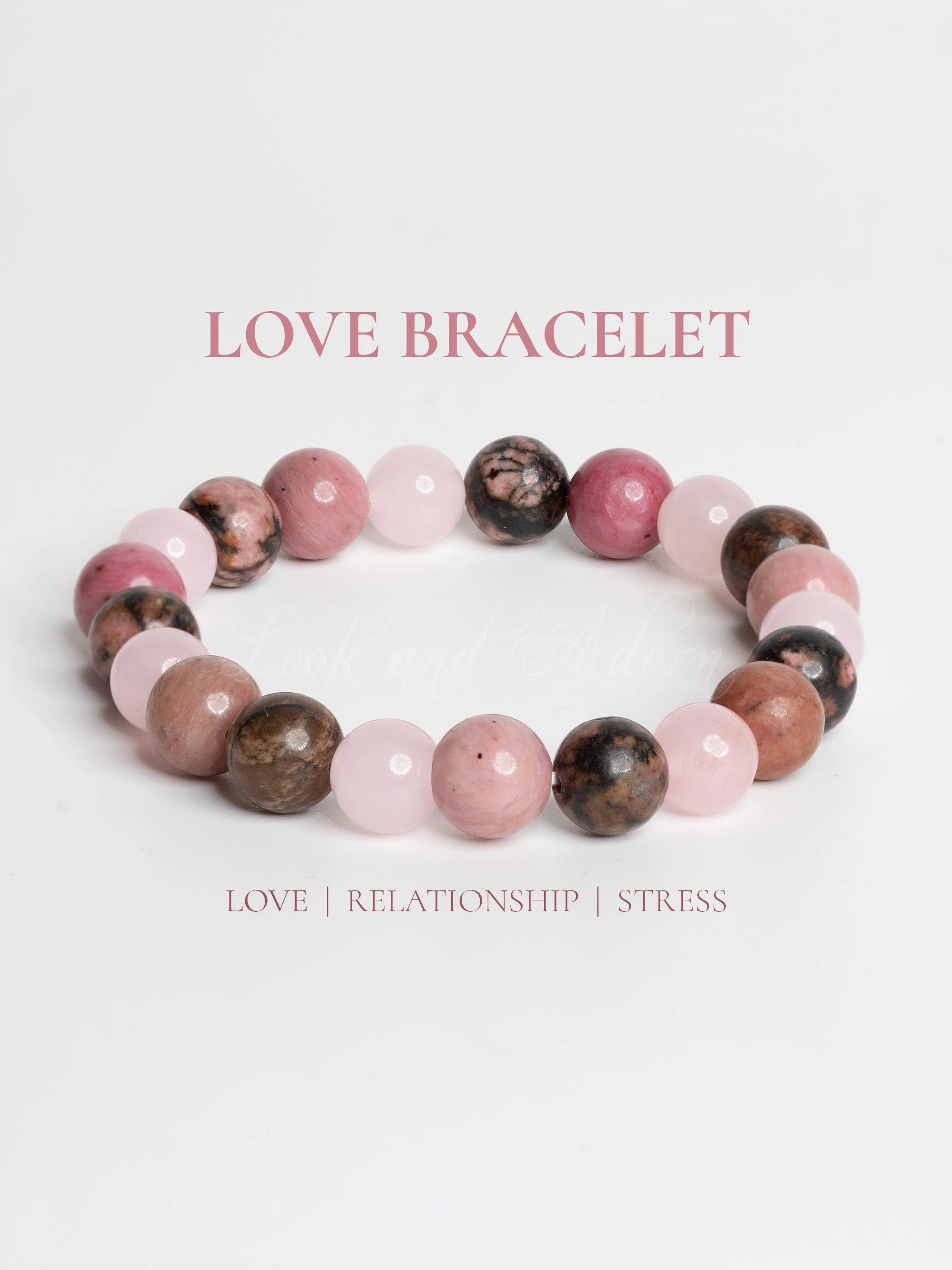 Astro-Gemstone love bracelet featuring pink and brown beads for love and relationship energy