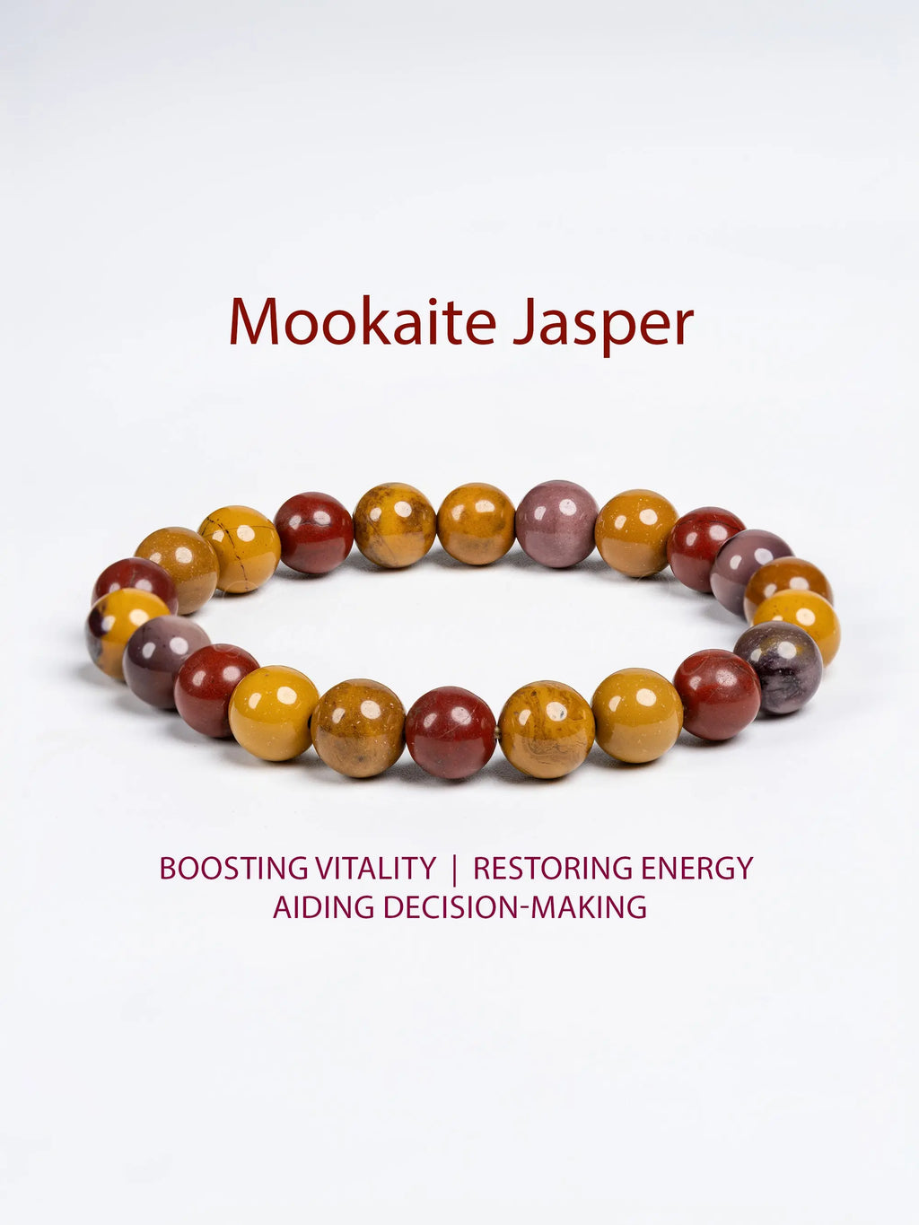 Mookaite Jasper Bracelet with vibrant earthy colors designed to boost vitality and restore energy