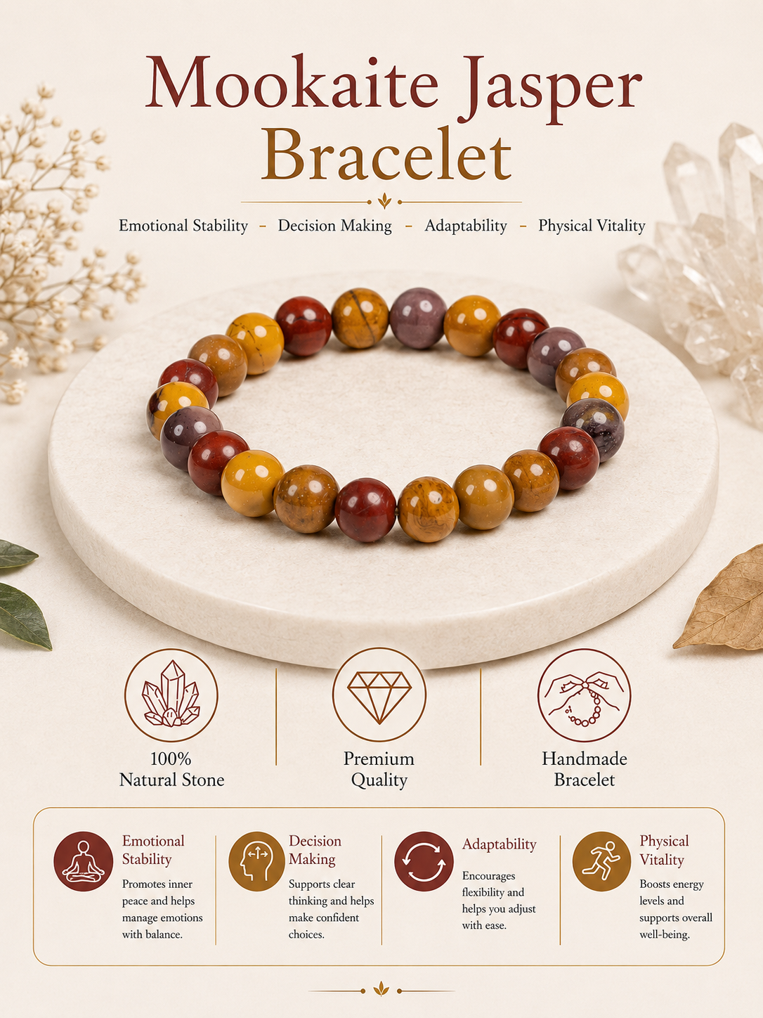 Mookaite Jasper Bracelet LOOK AND ADORN - designed for you