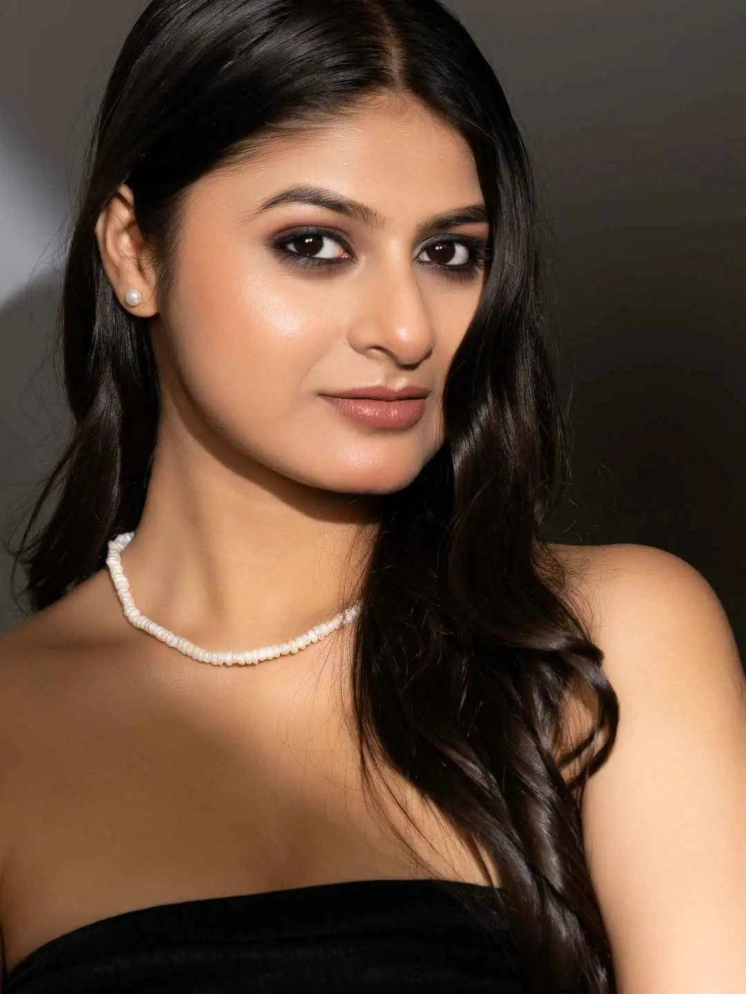 Handmade pearl necklace set in classic white, designed for elegance by LOOK AND ADORN