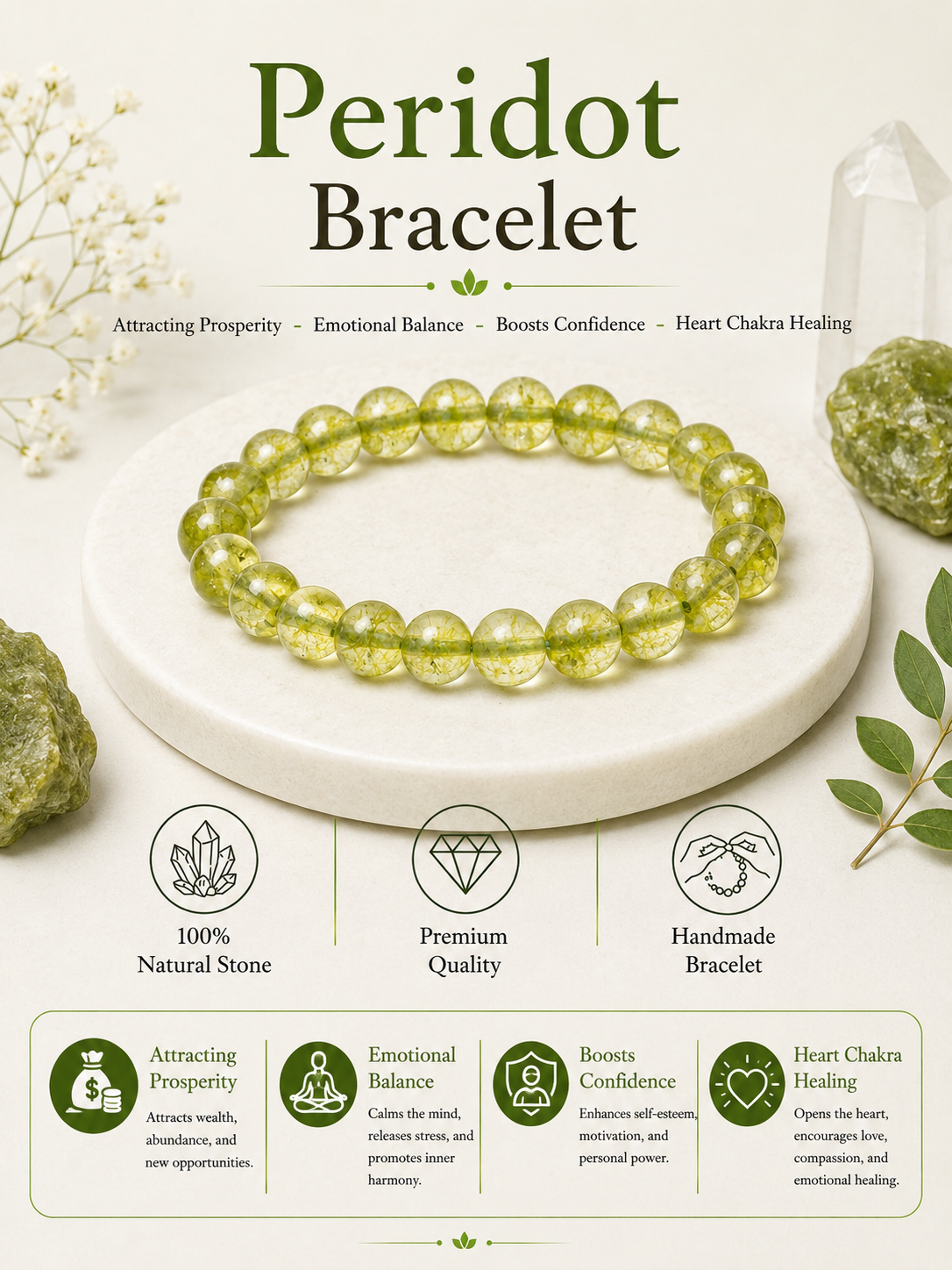 Peridot Bracelet LOOK AND ADORN - designed for you