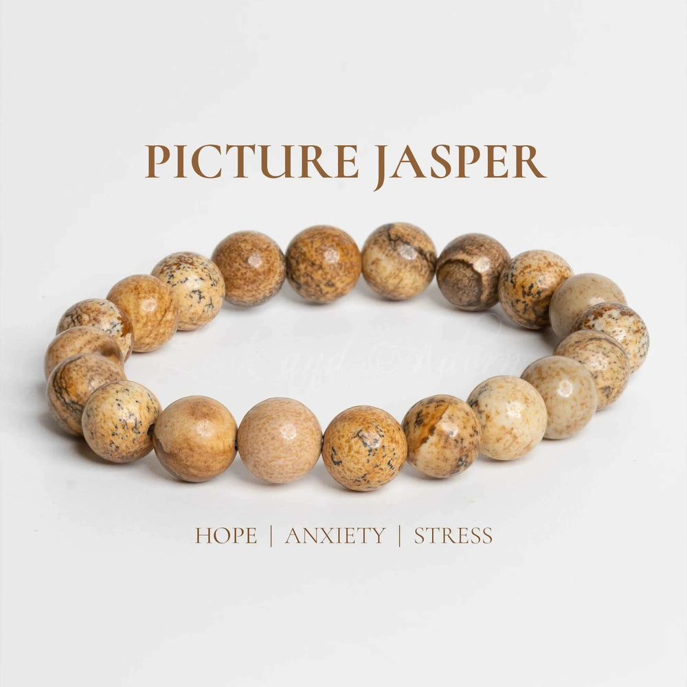 Picture Jasper Bracelet by LOOK AND ADORN designed to alleviate hope, anxiety, and stress