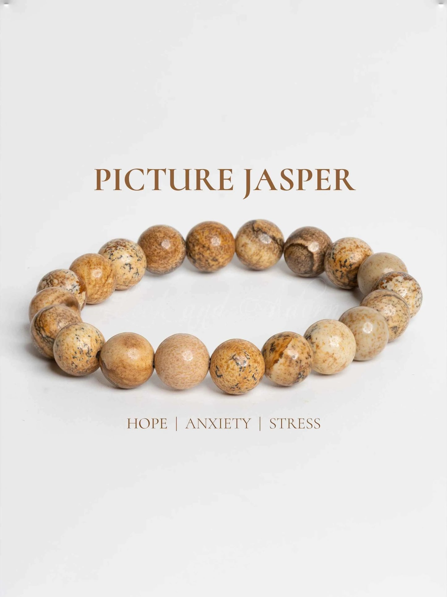 Picture Jasper Bracelet by LOOK AND ADORN designed to alleviate hope, anxiety, and stress
