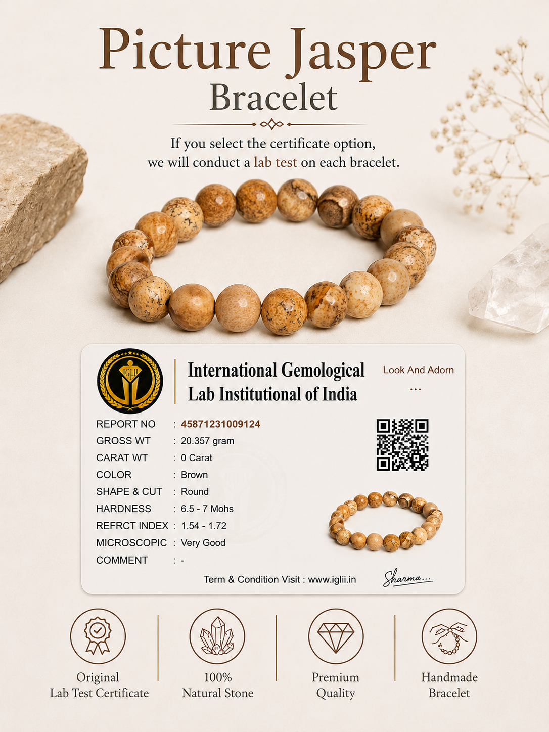 Picture Jasper Bracelet LOOK AND ADORN - designed for you
