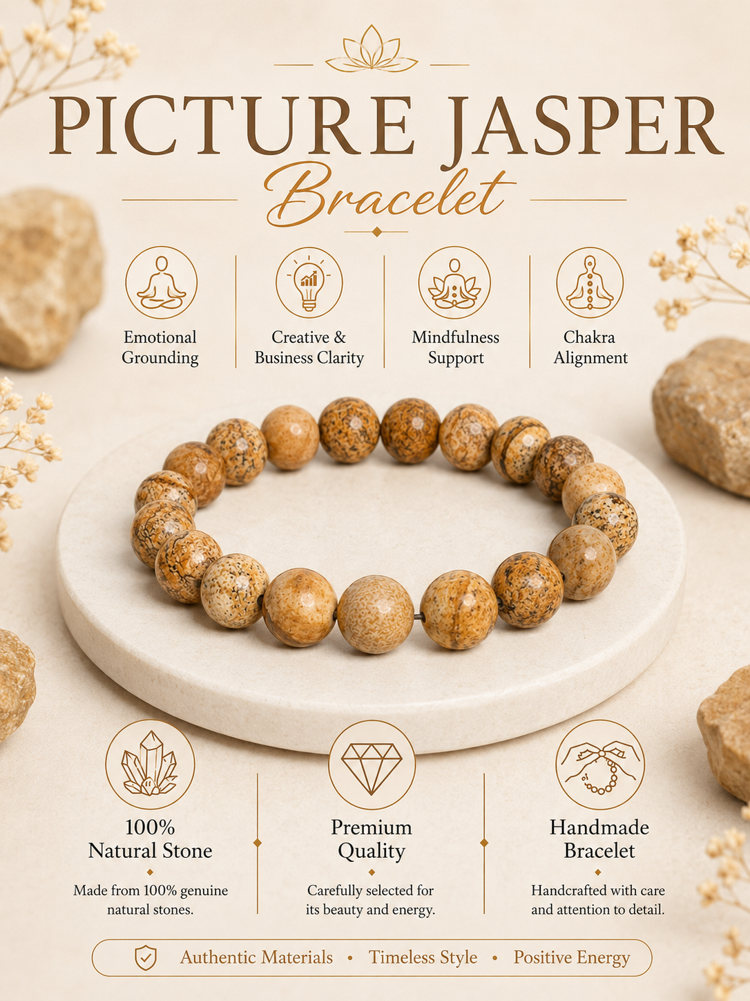 Picture Jasper Bracelet LOOK AND ADORN - designed for you