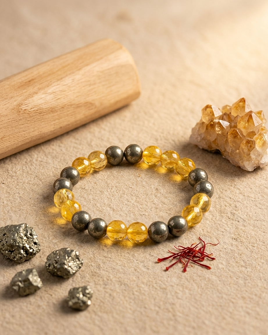 Natural Pyrite Citrine Bracelet LOOK AND ADORN - designed for you