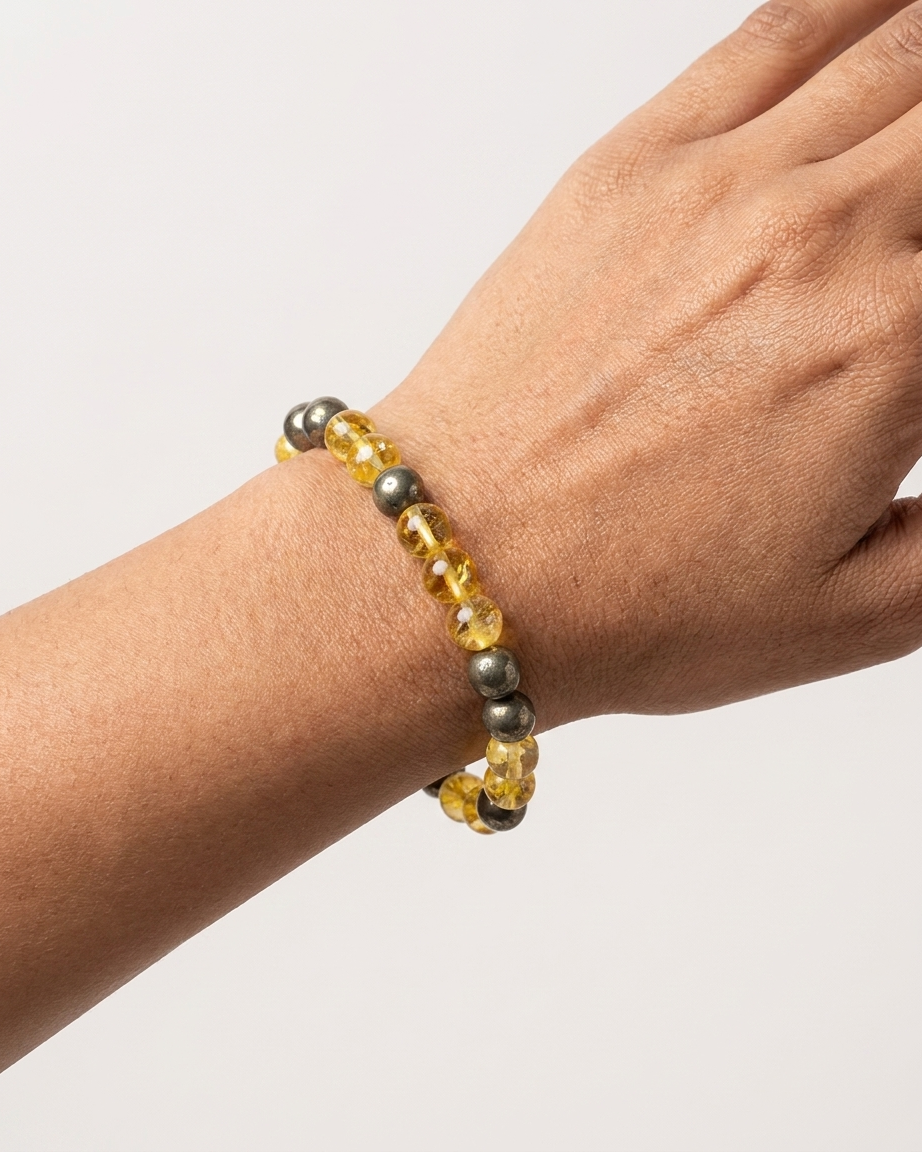 Natural Pyrite Citrine Bracelet LOOK AND ADORN - designed for you
