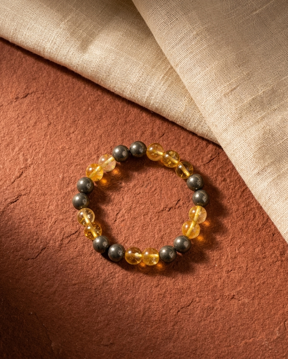 Natural Pyrite Citrine Bracelet LOOK AND ADORN - designed for you