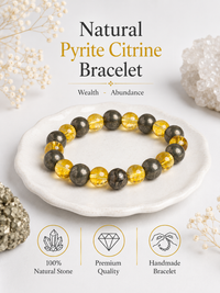 Natural Pyrite Citrine Bracelet LOOK AND ADORN - designed for you