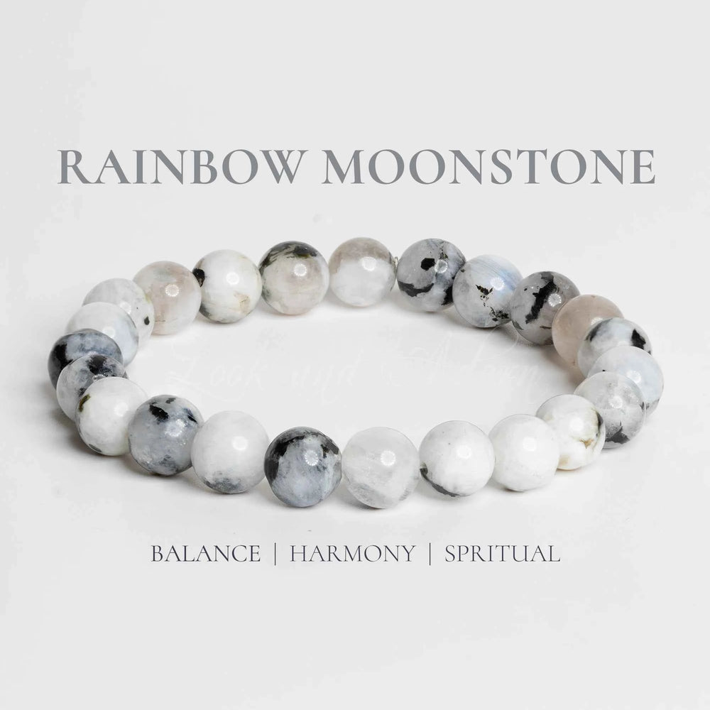 Elegant rainbow moonstone bracelet featuring natural stones for balance and harmony