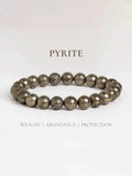 Natural Raw Pyrite with Self Recharge Selenite Bracelet