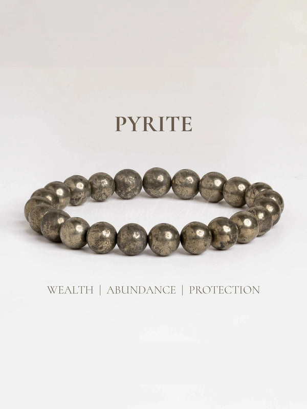 Natural Raw Pyrite with Self Recharge Selenite Bracelet