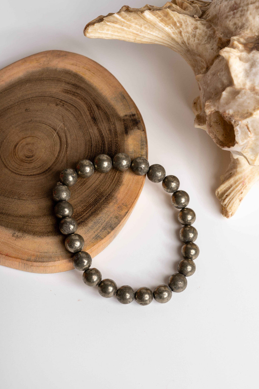 Natural Raw Pyrite with Self Recharge Selenite Bracelet
