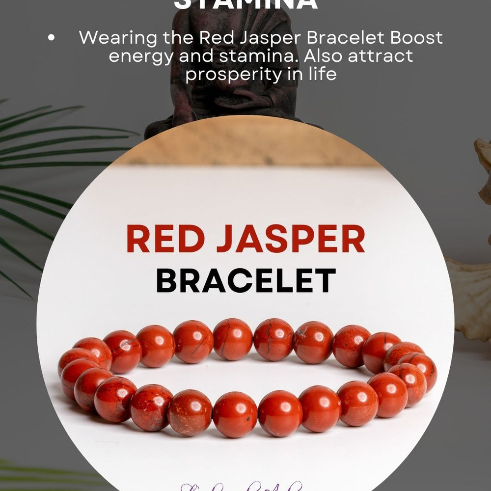 Red Jasper Bracelet by Look and Adorn designed to boost energy, stamina, and prosperity in life