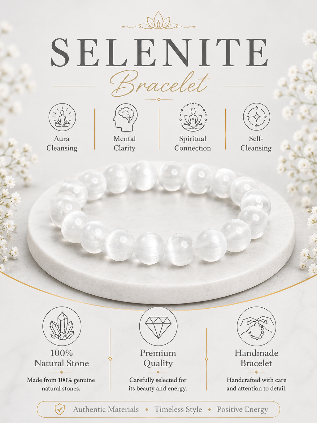 Selenite Bracelet LOOK AND ADORN - designed for you