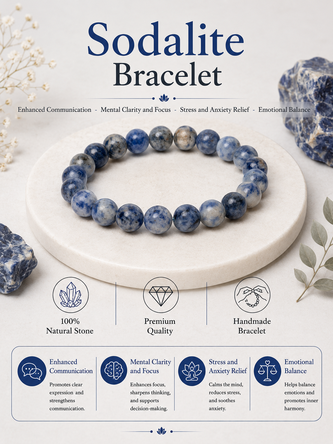 Sodalite Bracelet LOOK AND ADORN - designed for you
