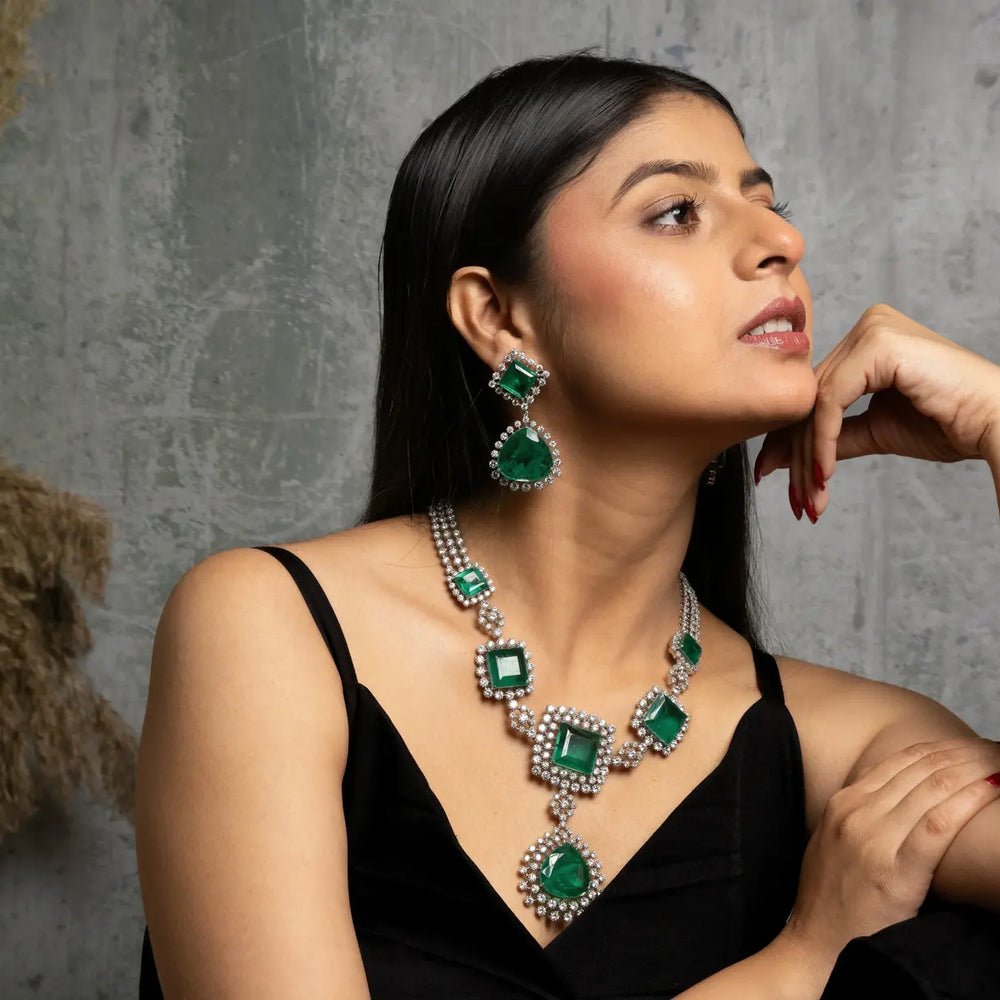 sterling silver necklace and earrings set
