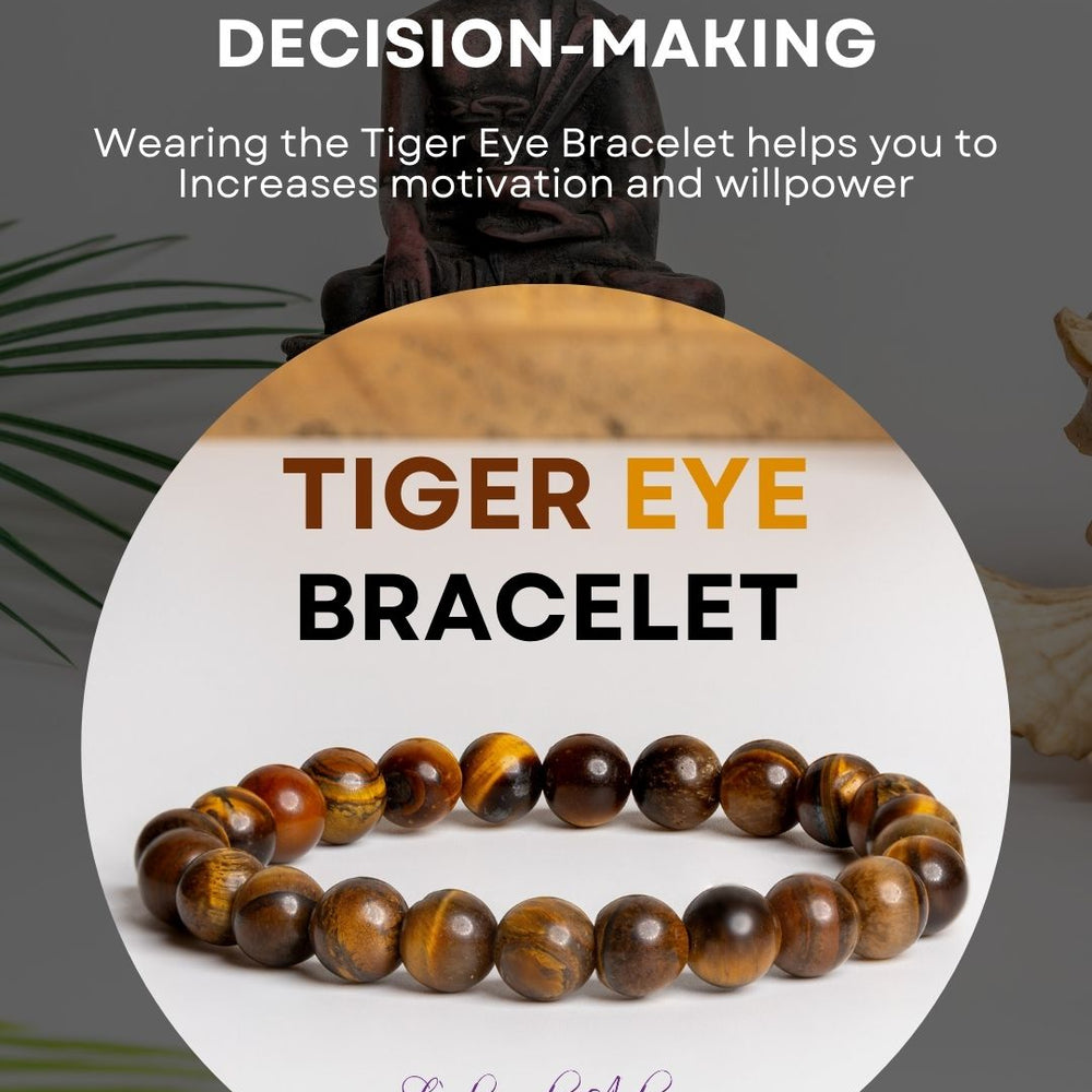 Tiger eye bracelet from LOOK AND ADORN designed to boost confidence and enhance motivation