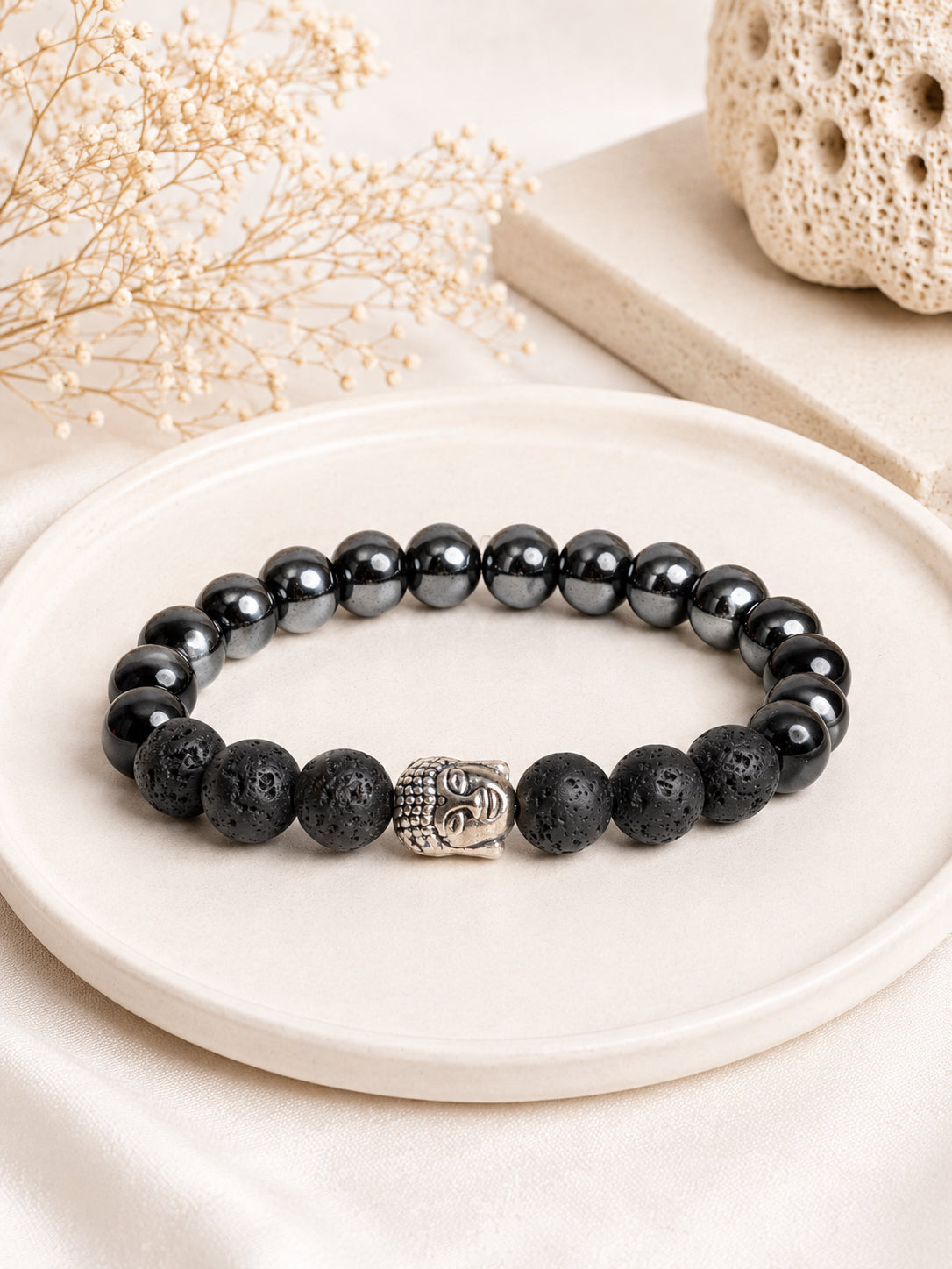 Triple protection Bracelet - Lava, Hematite & Black Obsidian LOOK AND ADORN - designed for you
