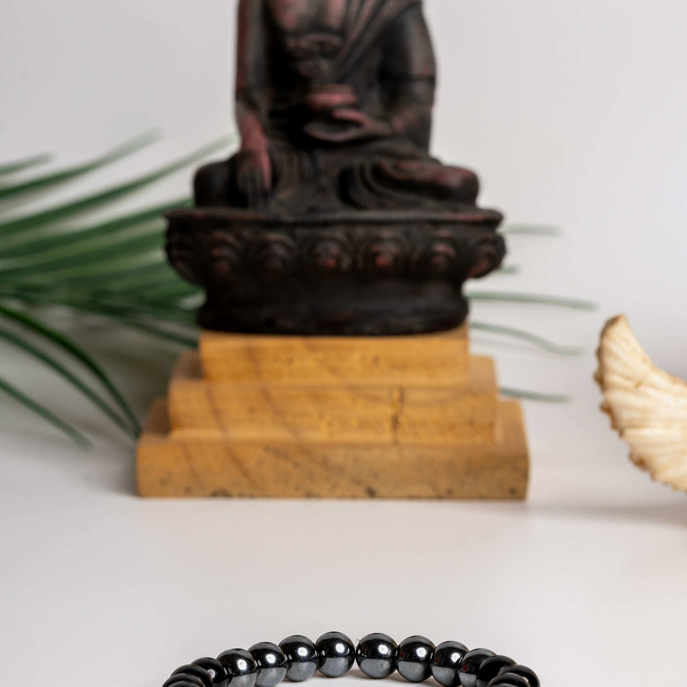 Triple protection Bracelet made with lava stones and hematite for enhanced energy and balance