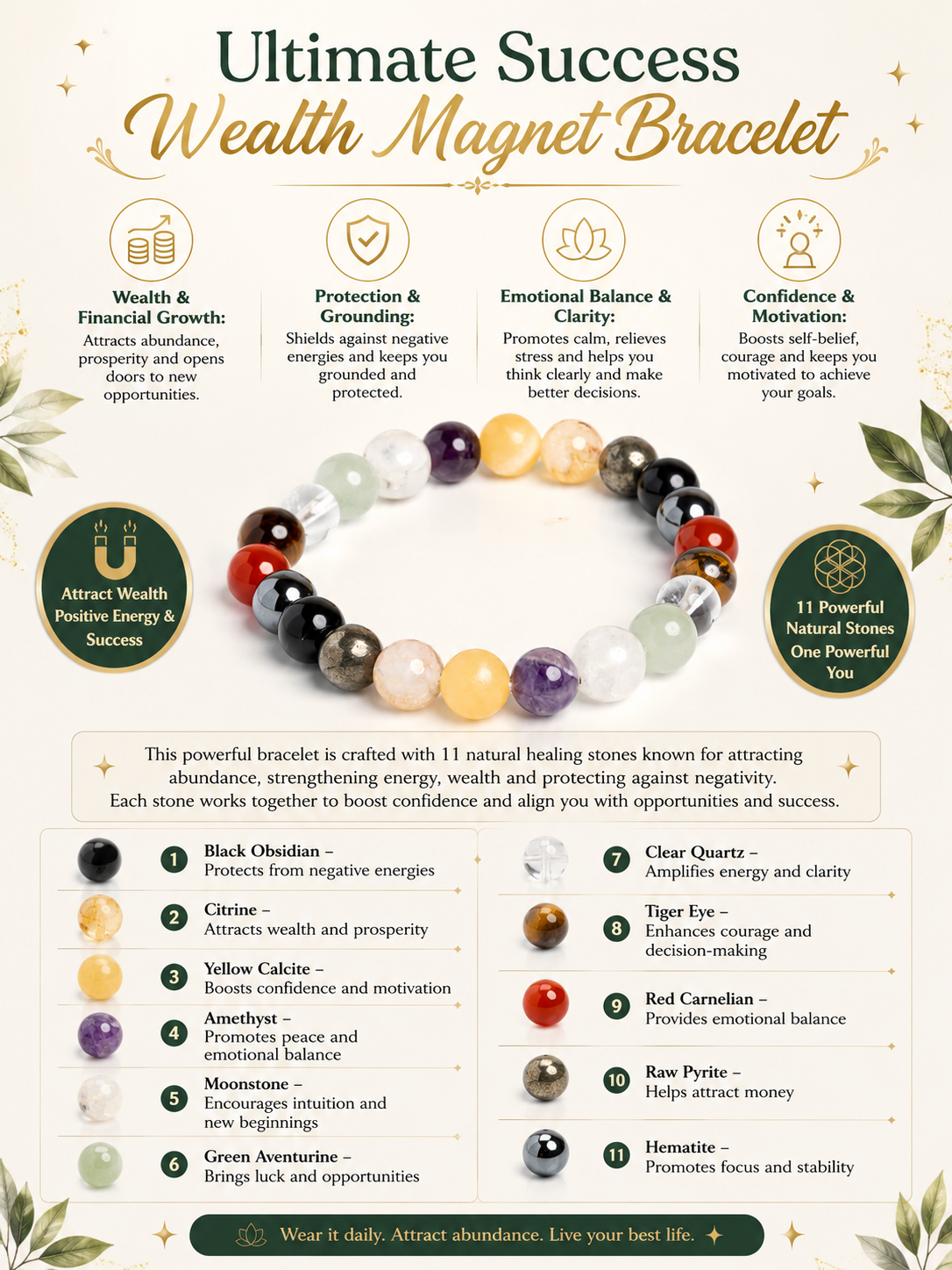 Ultimate Success Wealth Magnet Bracelet LOOK AND ADORN - designed for you