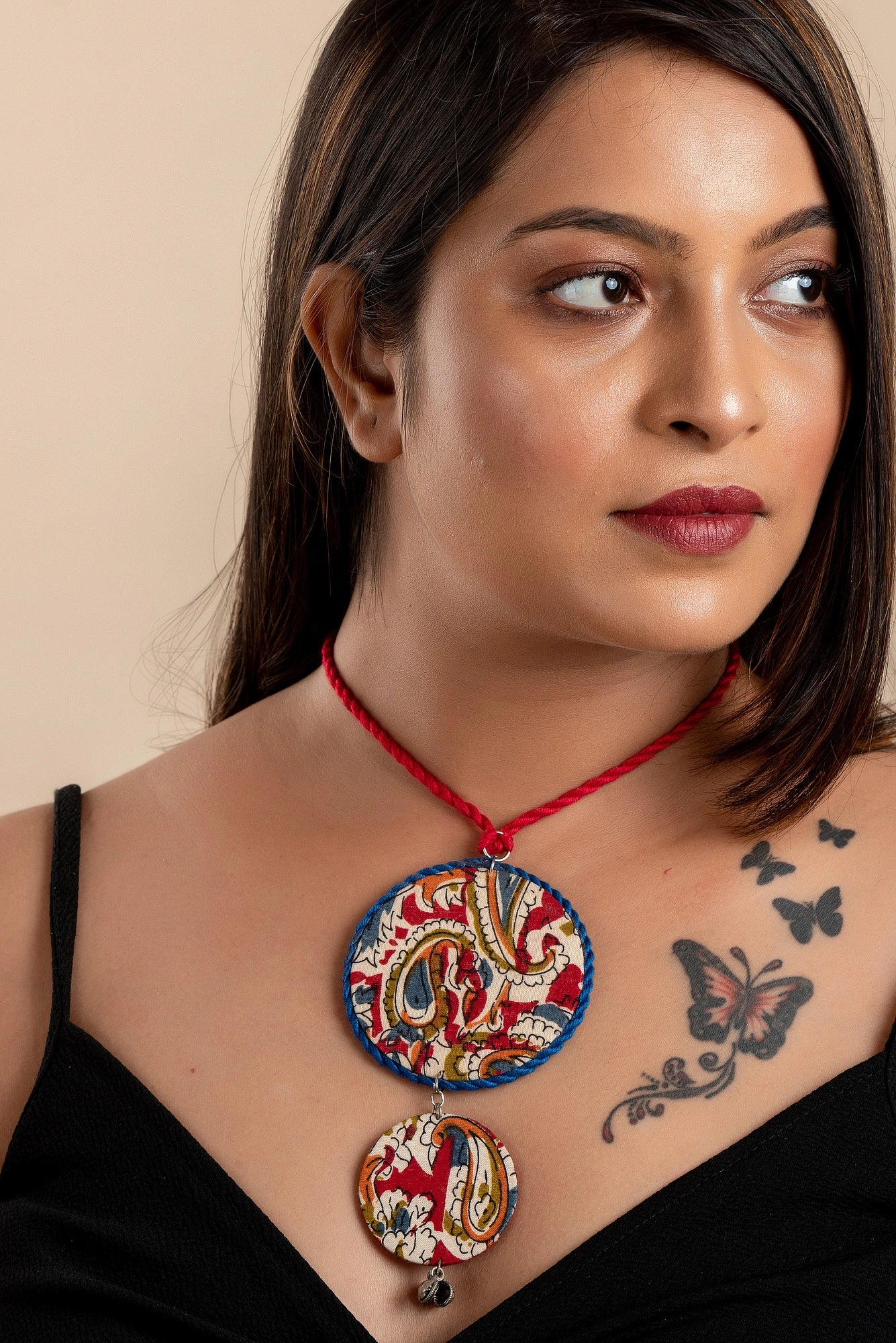 multicolor-circular-kalamkari-fabric-adjustable-designer-neckpiece
