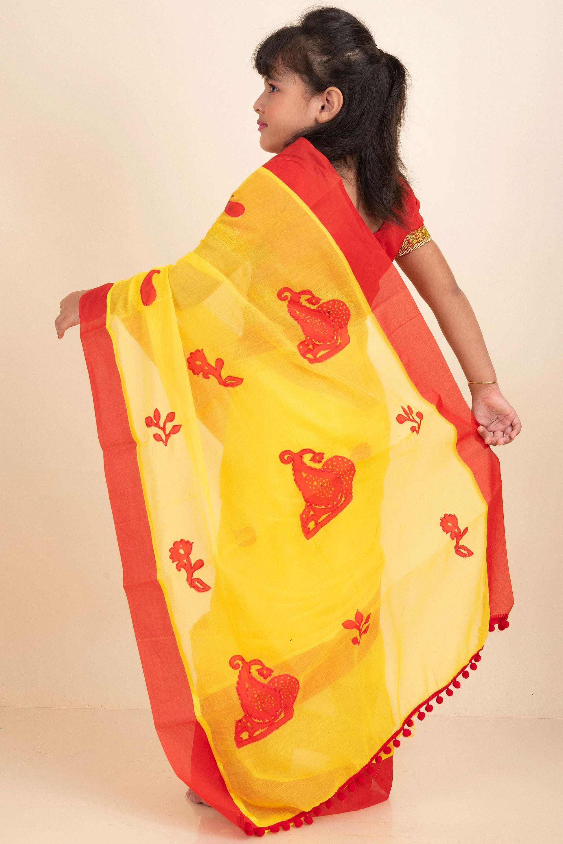 yellow-handloom-kids-cotton-saree-with-stitched-blouse-and-petticoat-ks04
