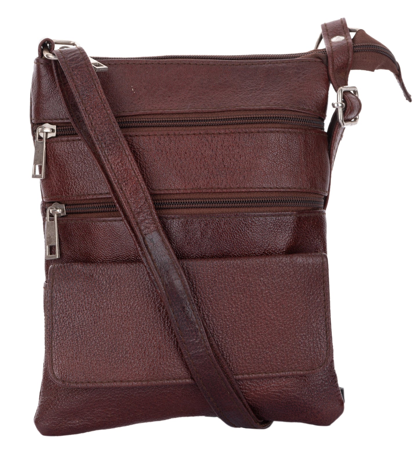 Pure Leather Brown Cross Body Sling Messenger Bag (9.5*7.5)