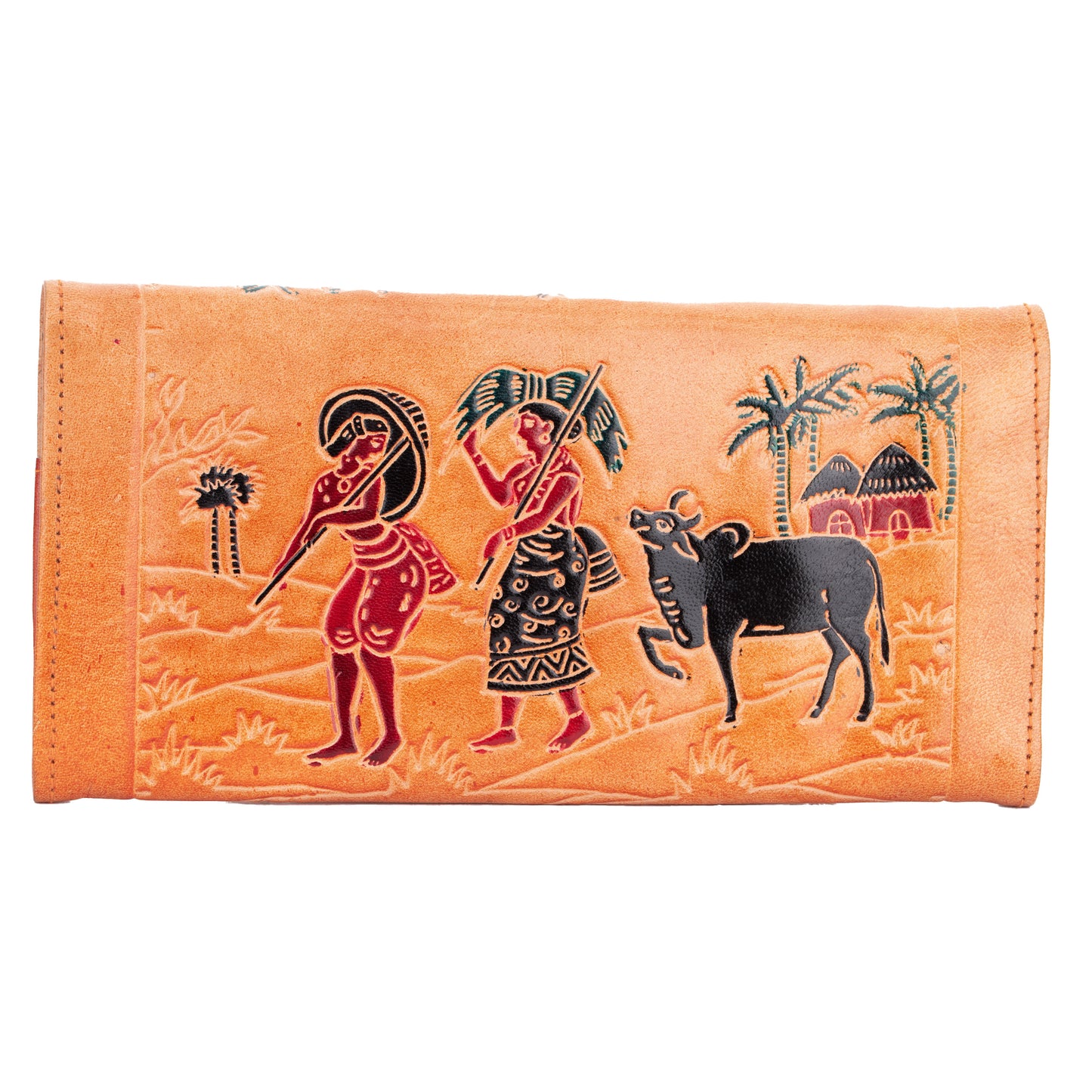 Shantiniketan Leather Large Clutch Handbag (10*5)